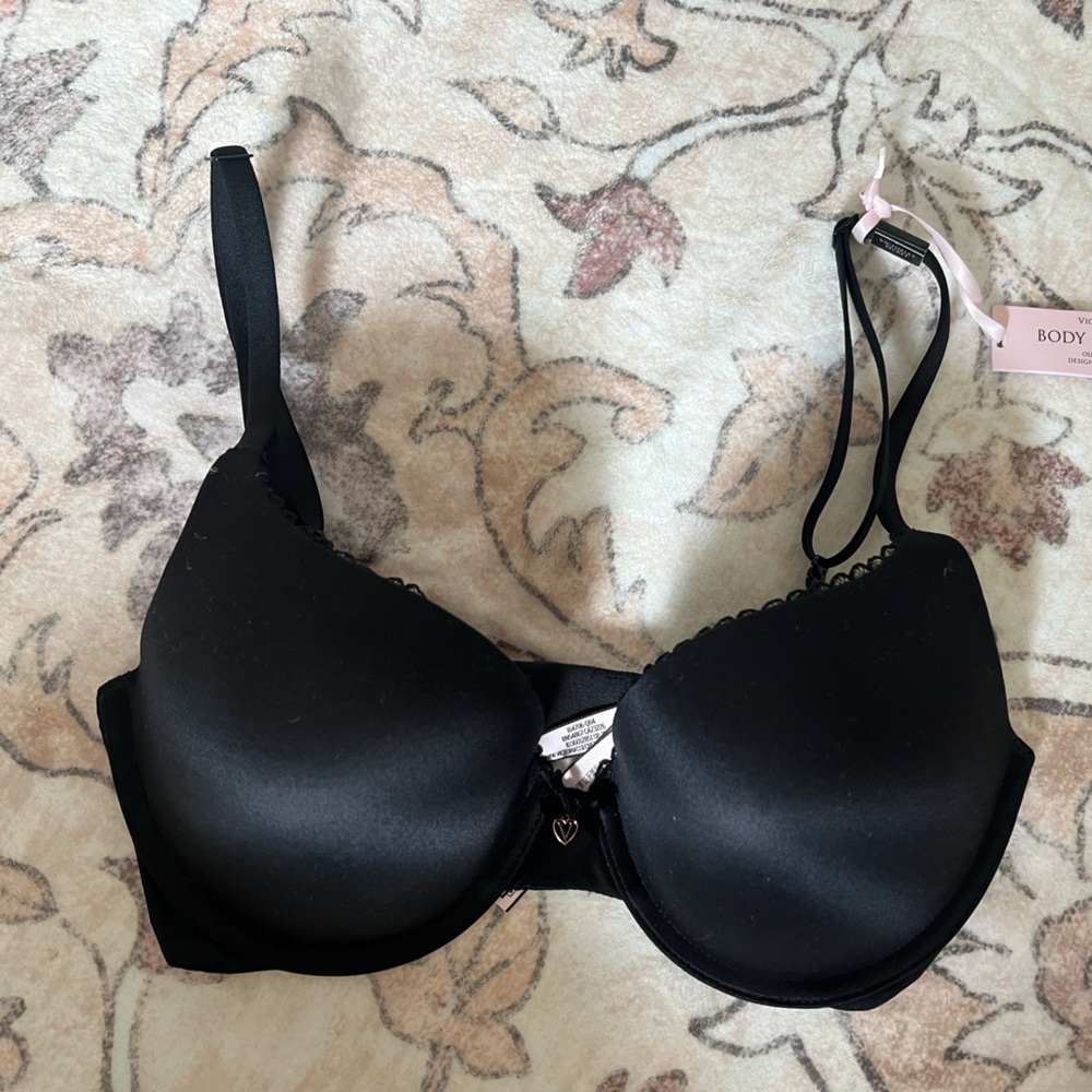 Victoria's Secret Black Smooth Push-Up Bra with Double-Strap Detail